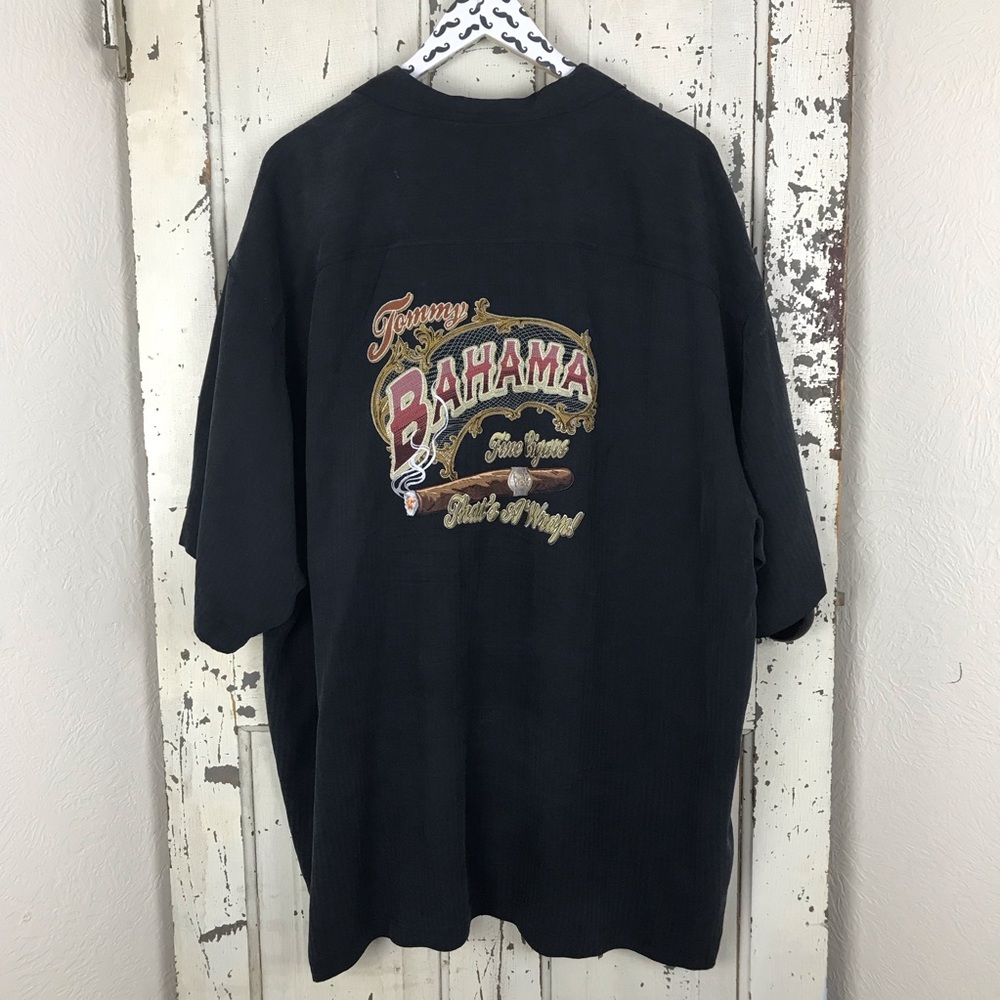 Tommy Bahama silk shirt with cigar design